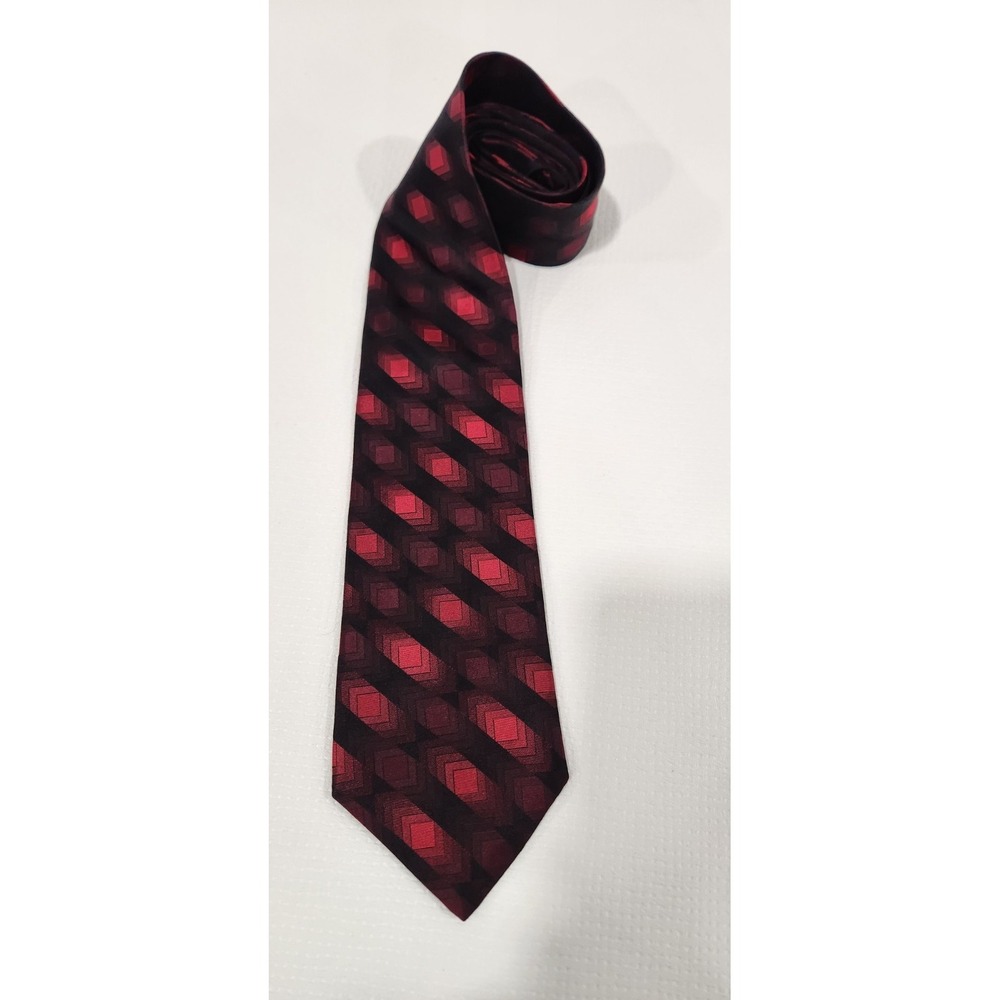Murano Red Black Men's Necktie All Silk Handmade In USA